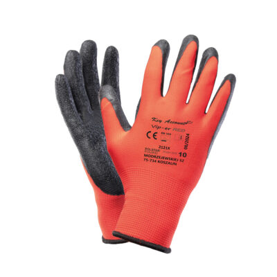 Rękawice powlekane lateksem | czerwone | VIP-ER